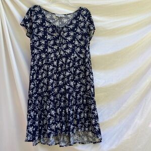 Hayden black and white floral baby doll dress, size medium